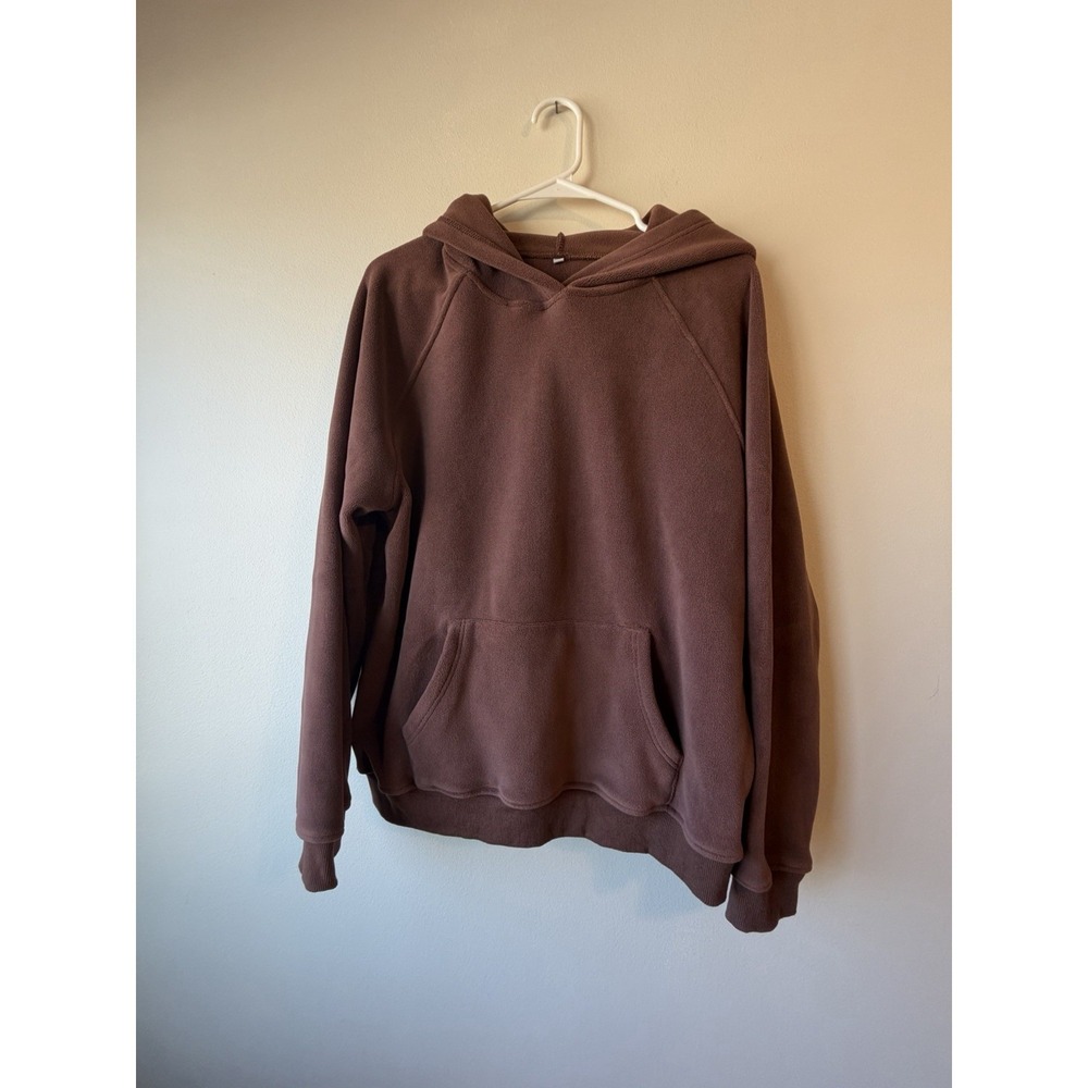 NEW Sherpa Fleece Oversized Hoodie M/L Rust Brown Cozy Comfy